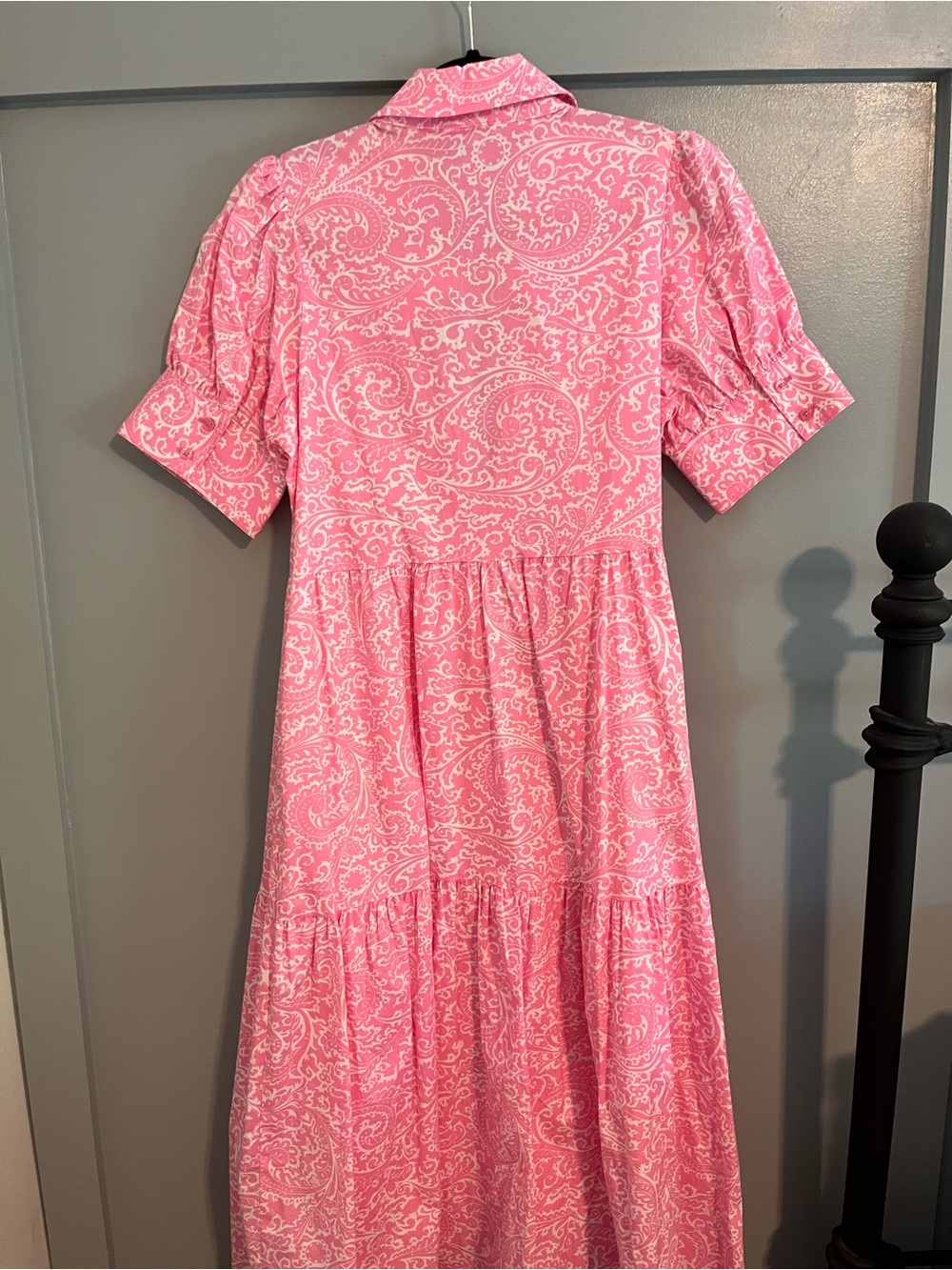crown & ivy Pink Paisley Tiered Collared Midi Dress - Picture 5 of 6